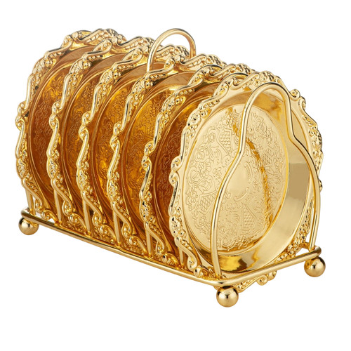 Elegant gold coasters set - coasters, 6