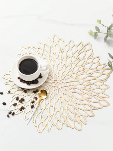 Gold placemats round place - round,