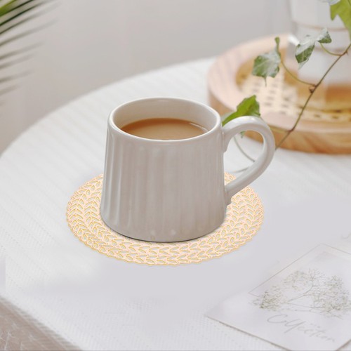 Golden 10pcs pvc coasters - pvc, set