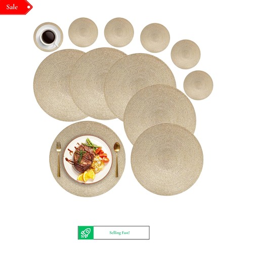 Set gold round woven - gold,