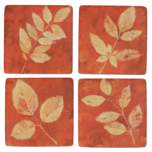 Set coasters golden leaf - of,