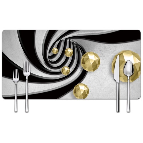 Leather placemats table - table, mats