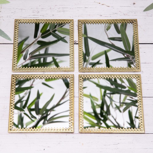 Gold square coasters - square,
