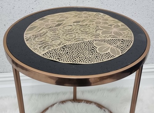 Pvc silver gold placemat - gold,